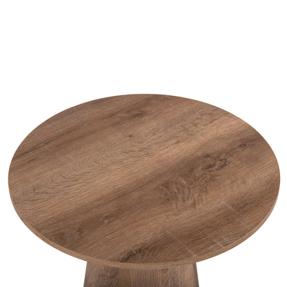 SIDE TABLE KARAN HM18029 MDF IN NATURAL WOOD COLOR Φ45x56,5Hcm