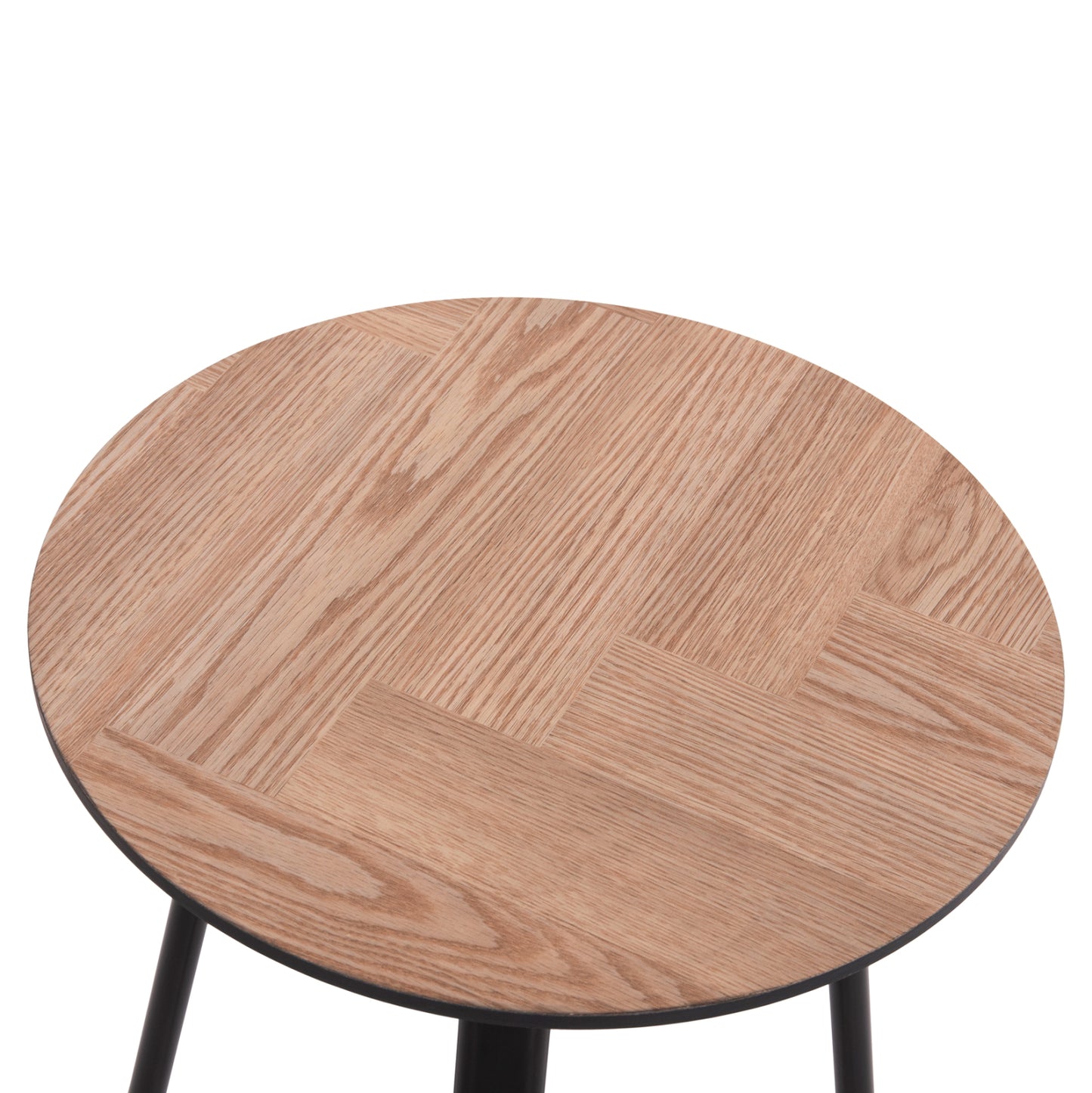 SIDE TABLE NORTON HM18036.03 METAL LEGS BLACK-MDF TOP SONAMA Φ45x55,5Hcm.