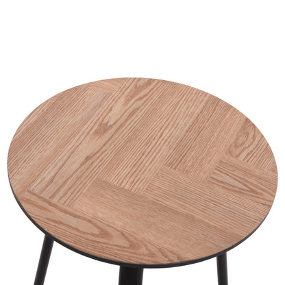 SIDE TABLE NORTON HM18036.03 METAL LEGS BLACK-MDF TOP SONAMA Φ45x55,5Hcm.