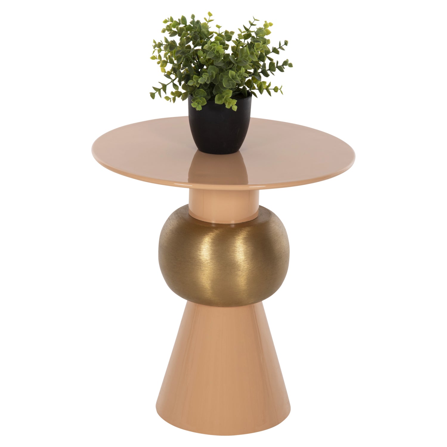 SIDE TABLE PATNA HM4235.08 METAL IN WARM PINK(SALMON)-GOLD Φ40,5x43Hcm.