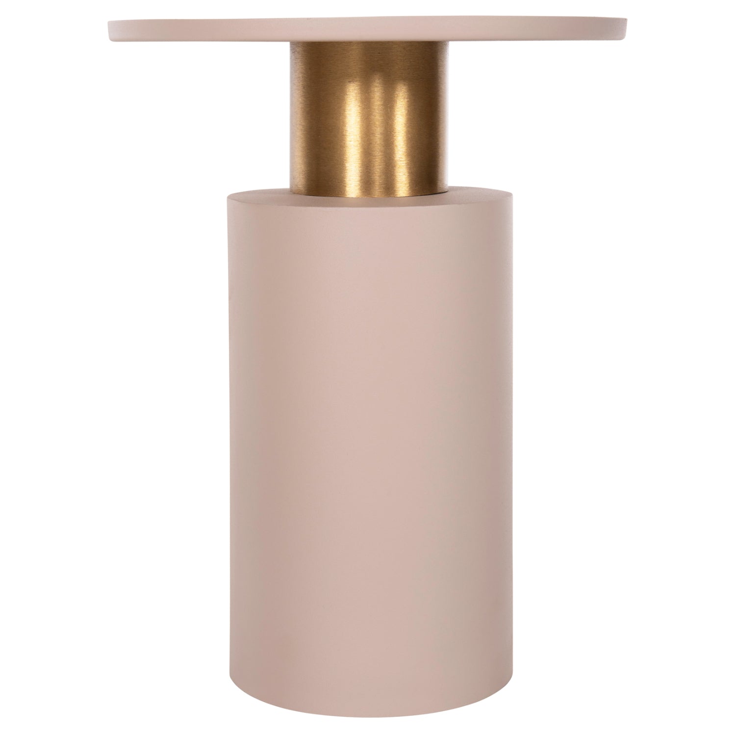 SIDE TABLE PUNJAB HM4239.03 METAL IN ECRU-GOLD/BRASS Φ36x47Hcm.