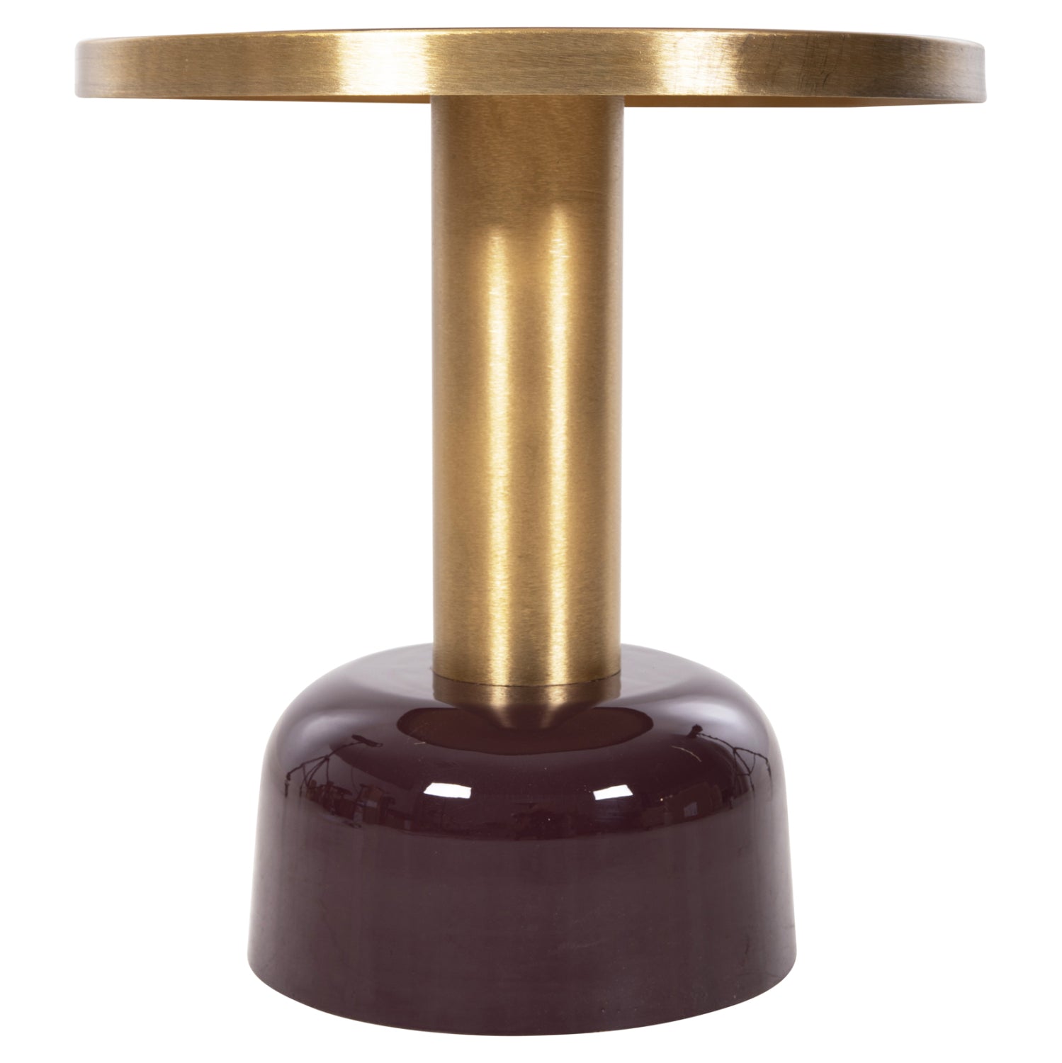 SIDE TABLE ERODE HM4242.06 METAL IN CHERRY RED-GOLD Φ50,5x52,5Hcm.