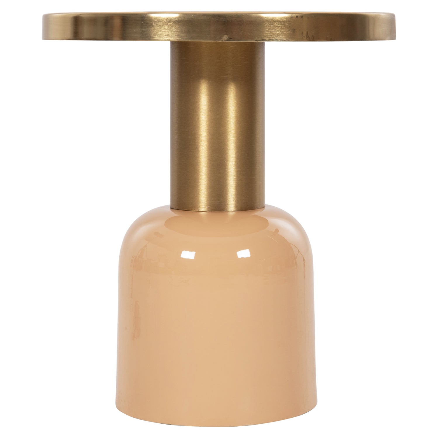 SIDE TABLE ERODE HM4249.08 METAL IN WARM PINK-GOLD-BEIGE Φ40,5x45,5Hcm.
