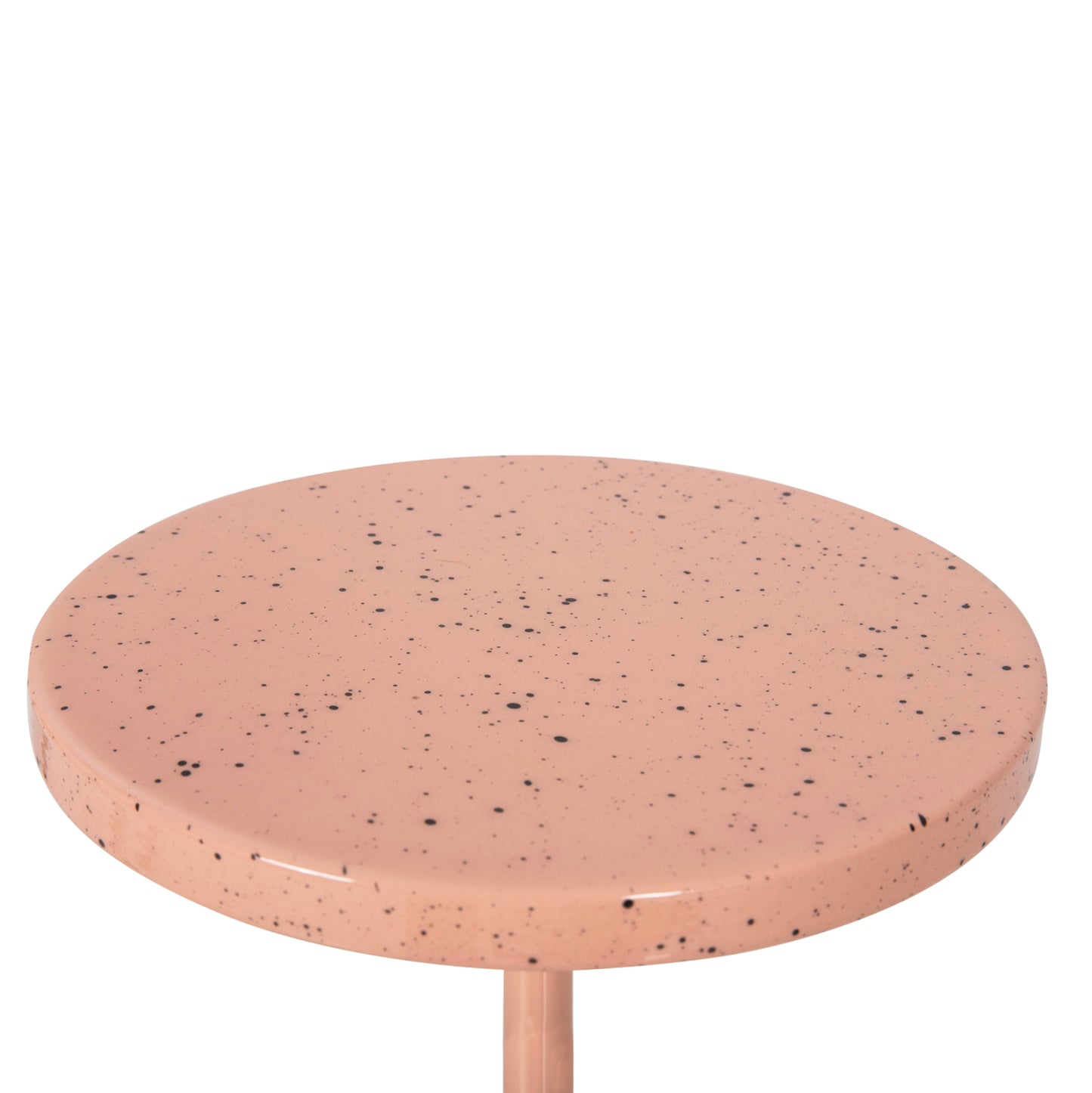 SIDE TABLE BOMBAY HM4251.08 METAL IN SALMON COLOR WITH DOTTED TABLETOP Φ25,5x51Hcm.
