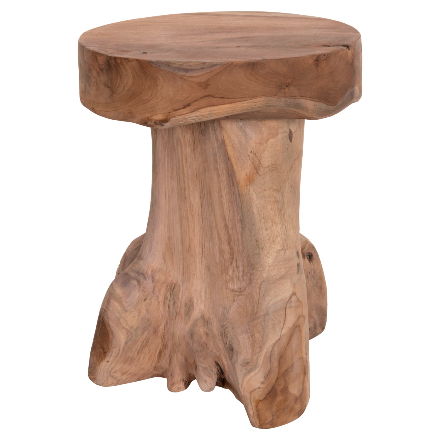 SIDE TABLE LOGG HM9351.11 SOLID TEAK NATURAL COLOR Φ35X45Hcm