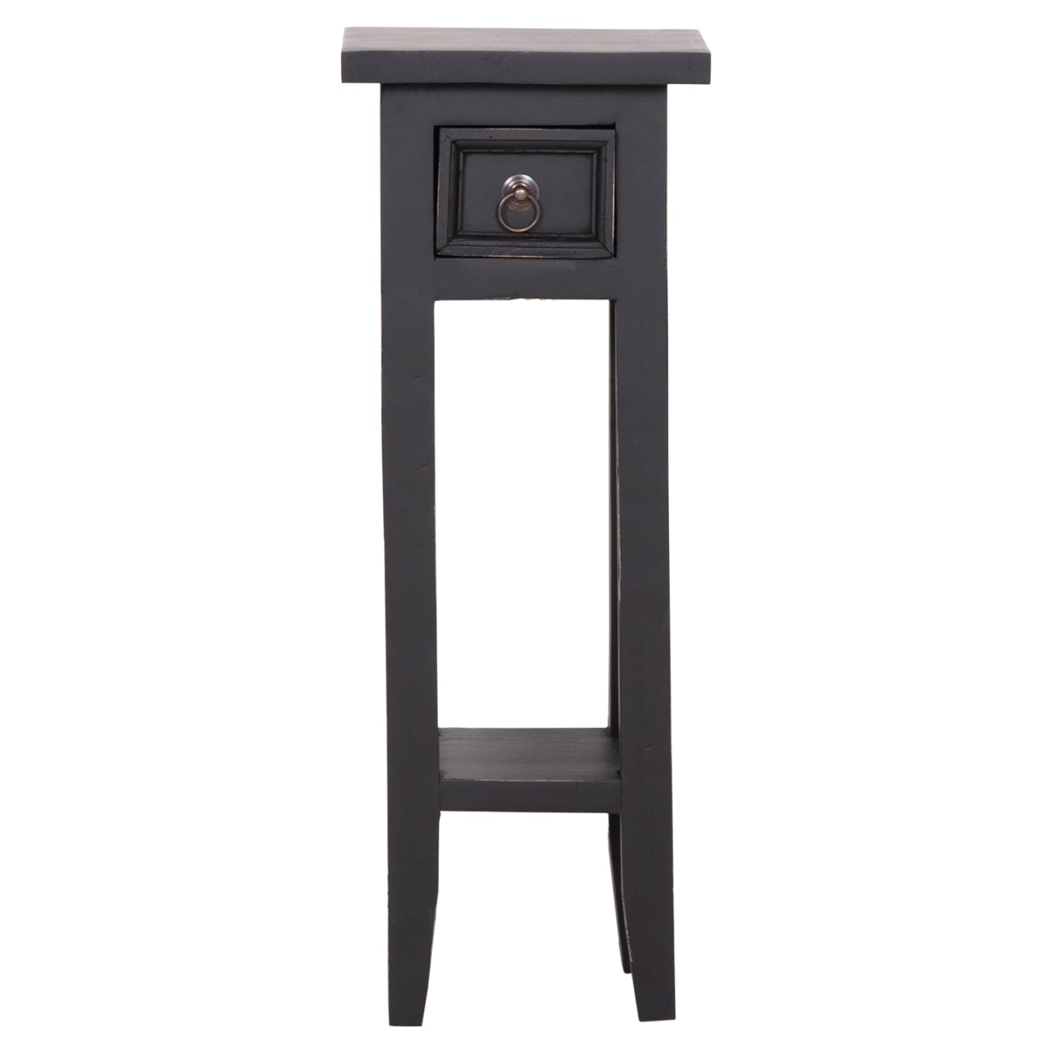 SIDE TABLE RAMU HM9484.02 MAHOGANY WOOD WITH A DRAWER IN BLACK 25x25x66,5Hcm.