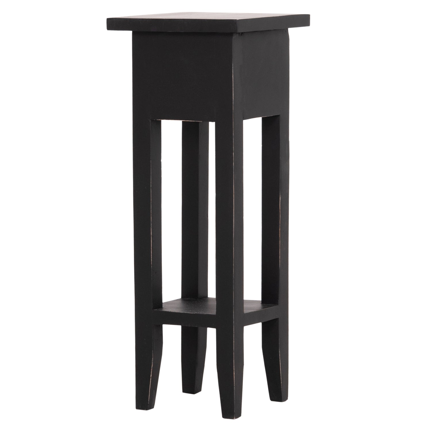 SIDE TABLE RAMU HM9484.02 MAHOGANY WOOD WITH A DRAWER IN BLACK 25x25x66,5Hcm.