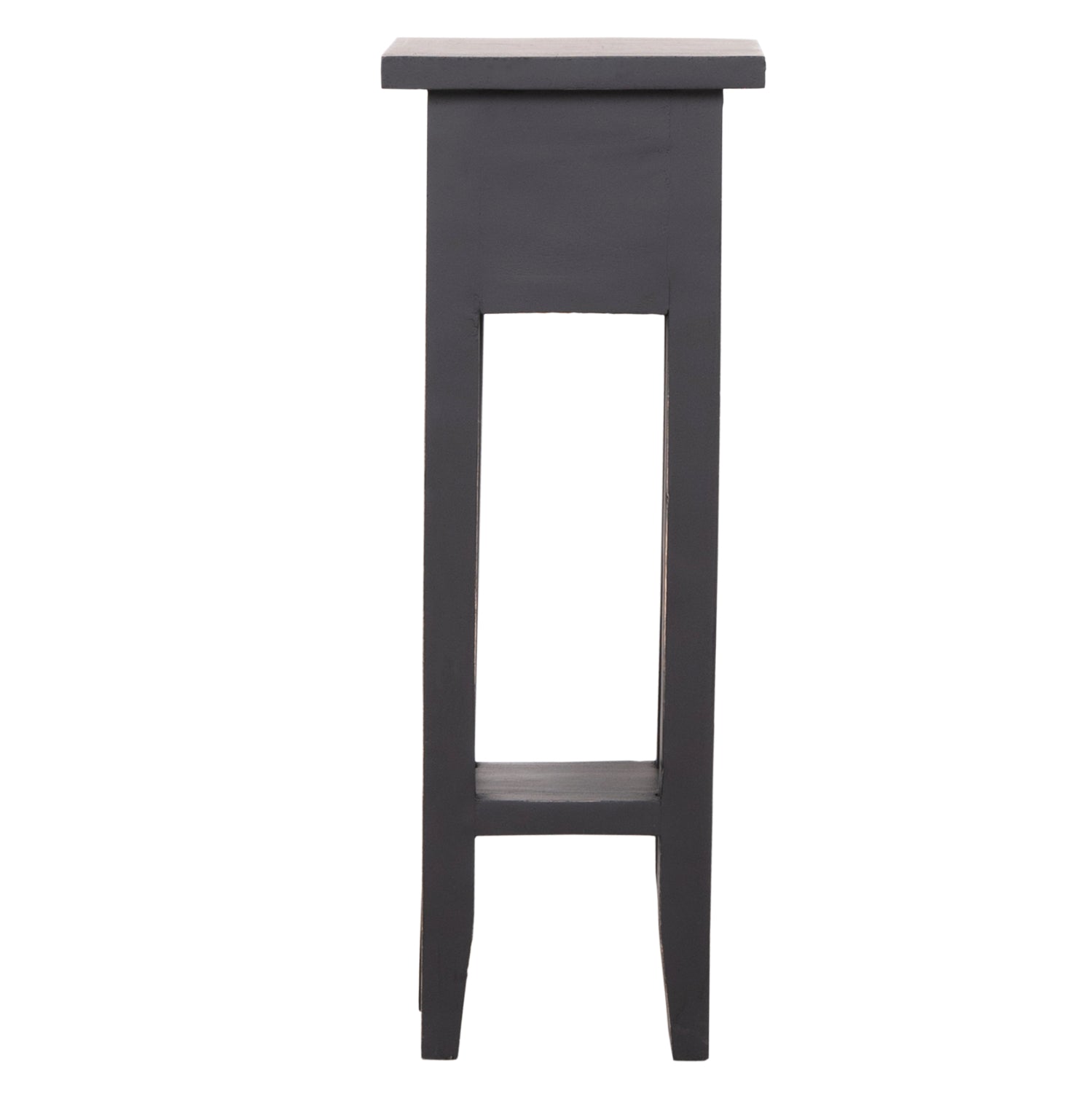 SIDE TABLE RAMU HM9484.02 MAHOGANY WOOD WITH A DRAWER IN BLACK 25x25x66,5Hcm.