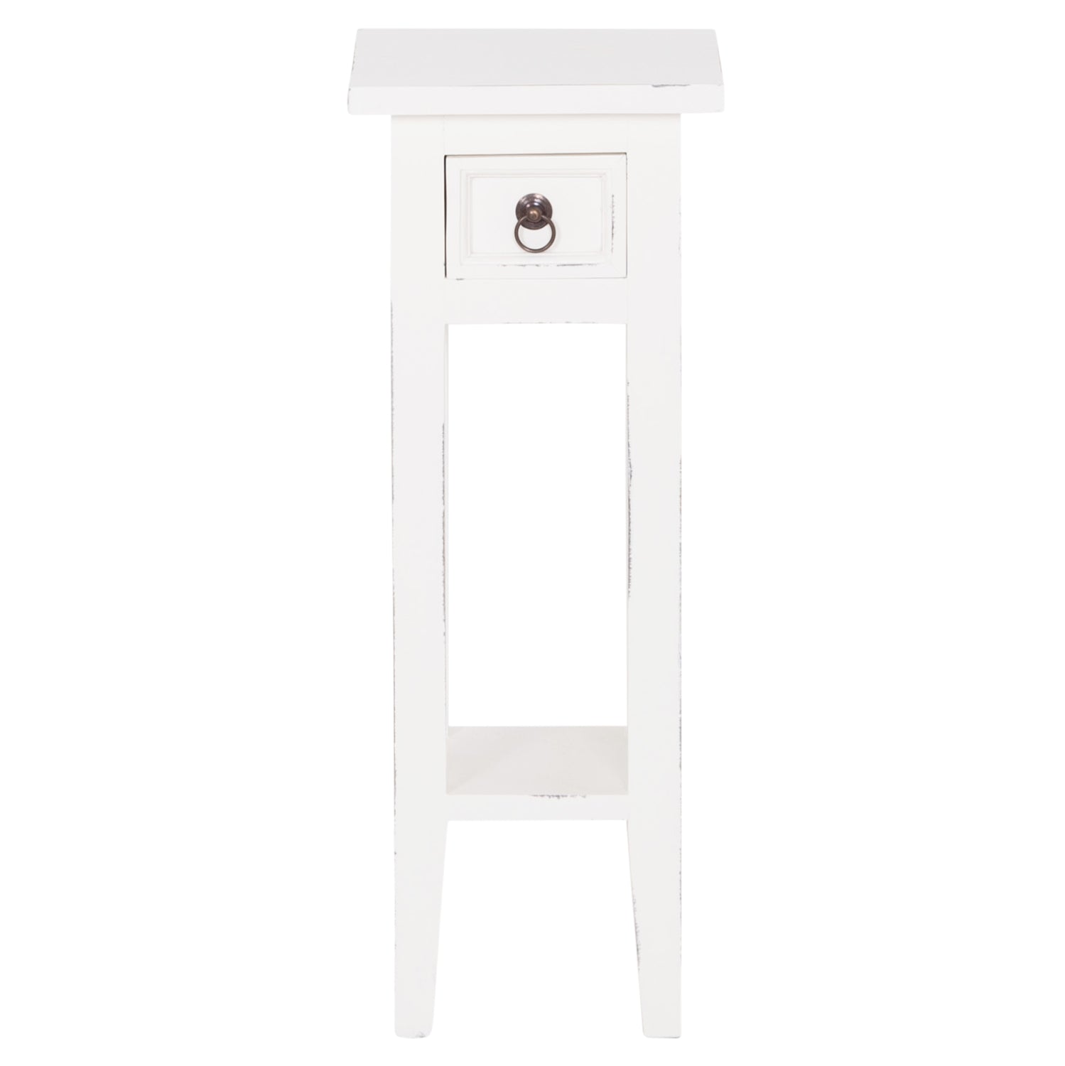 SIDE TABLE RAMU HM9484.03 MAHOGANY WOOD WITH A DRAWER IN WHITE 25x25x66.5Hcm.