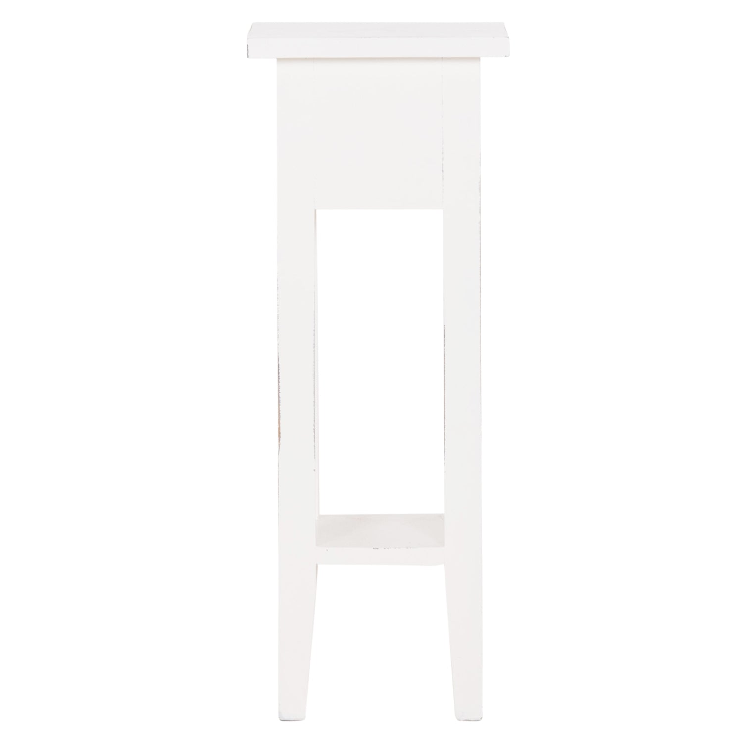 SIDE TABLE RAMU HM9484.03 MAHOGANY WOOD WITH A DRAWER IN WHITE 25x25x66.5Hcm.
