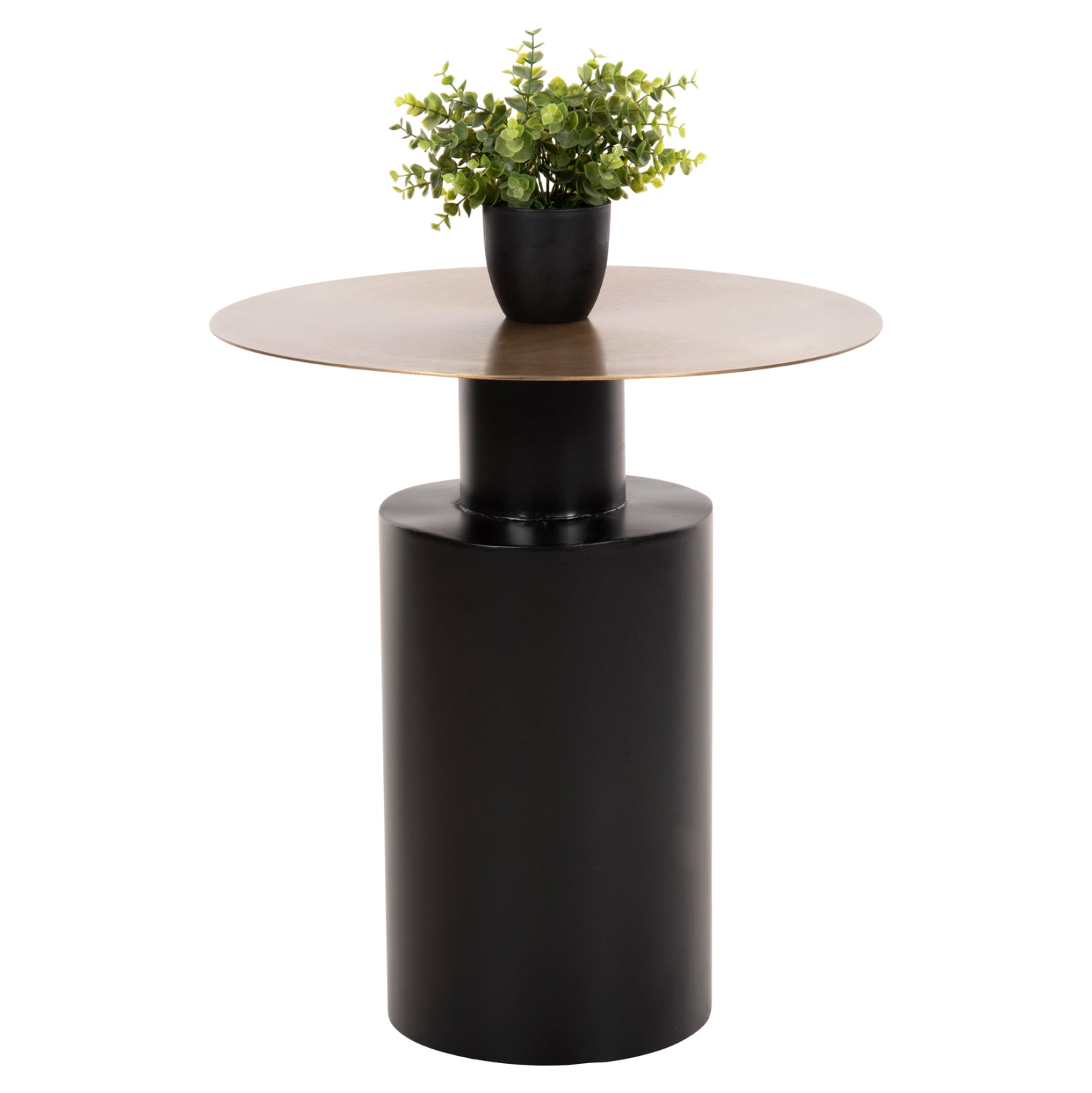 SIDE TABLE ROUND CUTTY HM9723 METAL IN BLACK & ANTIQUE BRASS Φ51Χ55,5Hcm.