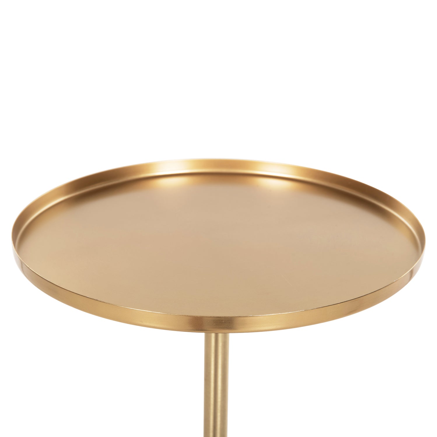 SIDE TABLE ROUND KAPPUR HM9726 MANGO WOOD IN WALNUT COLOR-METAL IN GOLD Φ38x62Hcm.
