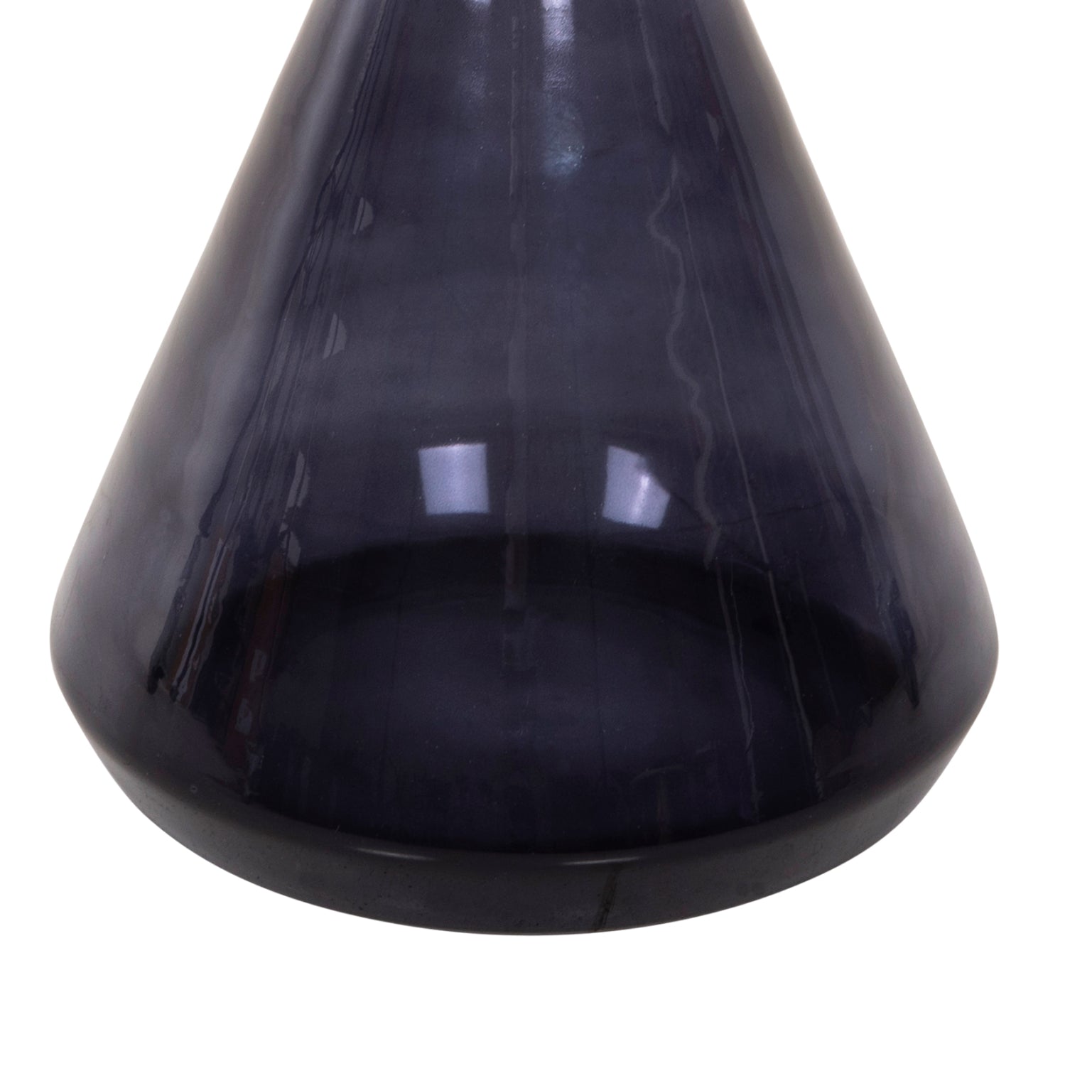 SIDE TABLE DEMMY HM9727 BLACK GLASS TOP & PURPLE GLASS BASE-METAL IN GOLD "NECK" Φ41x48Hcm.