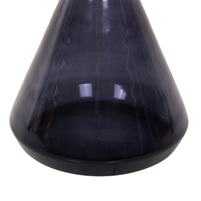 SIDE TABLE DEMMY HM9727 BLACK GLASS TOP & PURPLE GLASS BASE-METAL IN GOLD "NECK" Φ41x48Hcm.