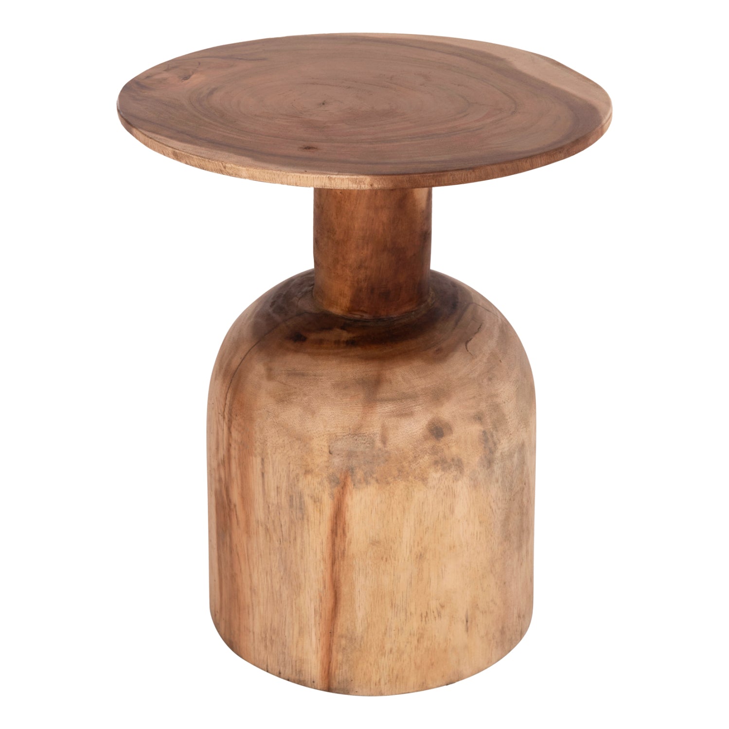 SIDE TABLE ROUND PUMBE HM9891.11 SOLID SUAR WOOD IN NATURAL COLOR Φ40x50Hcm.
