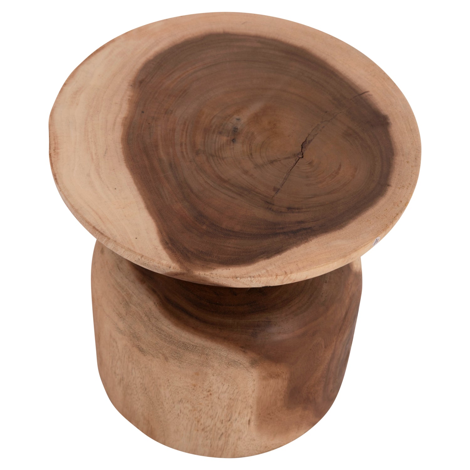 SIDE TABLE ROUND PUMBE-s HM9892.11 SOLID SUAR WOOD IN NATURAL COLOR Φ40x40Hcm.