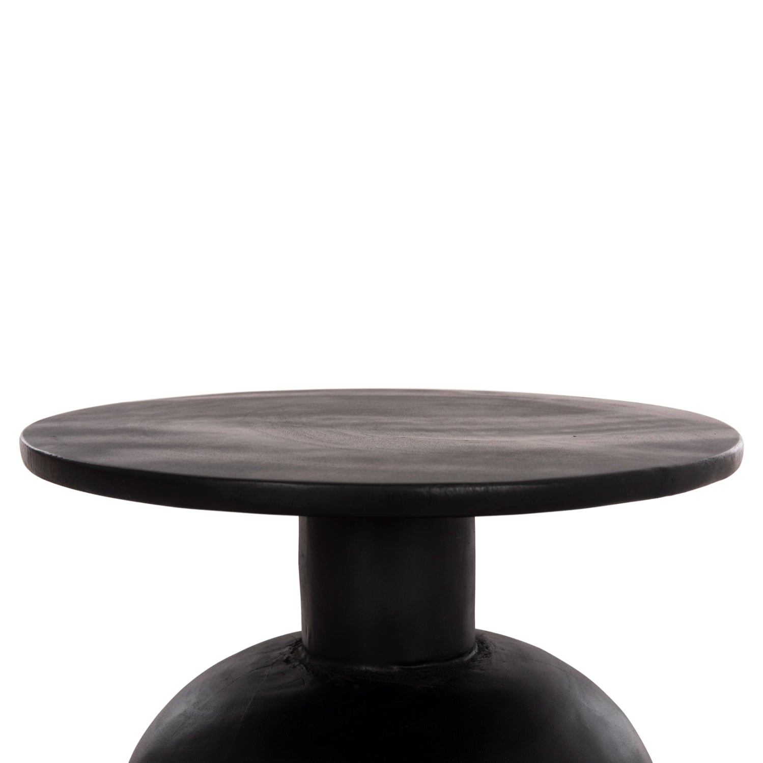SIDE TABLE ROUND PUMBE-s HM9892.12 SOLID SUAR WOOD IN BLACK COLOR Φ40x40Hcm.