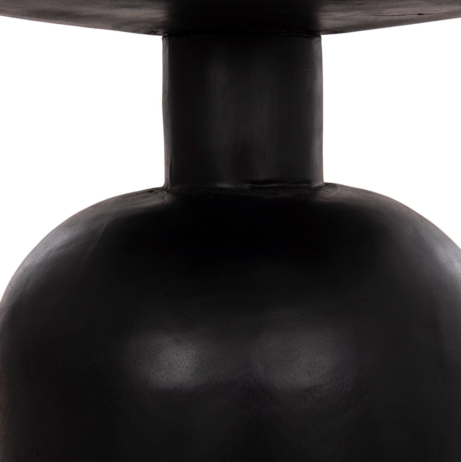 SIDE TABLE ROUND PUMBE-s HM9892.12 SOLID SUAR WOOD IN BLACK COLOR Φ40x40Hcm.