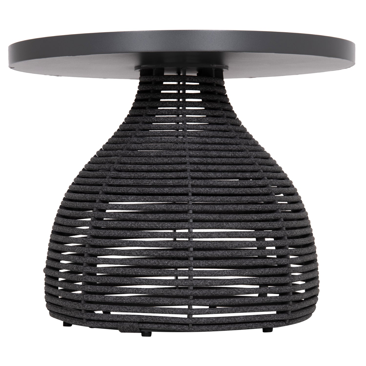 SIDE TABLE ROUND DRISCOLL HM6477.01 GREY ALUMINUM & ROPE Φ55x44Hcm.