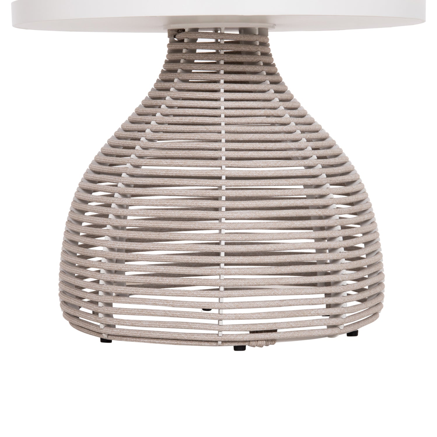 SIDE TABLE ROUND DRISCOLL HM6477.02 CREAM WHITE ALUMINUM-LIGHT GREY ROPE Φ55x44Hcm.