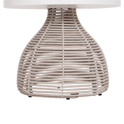 SIDE TABLE ROUND DRISCOLL HM6477.02 CREAM WHITE ALUMINUM-LIGHT GREY ROPE Φ55x44Hcm.