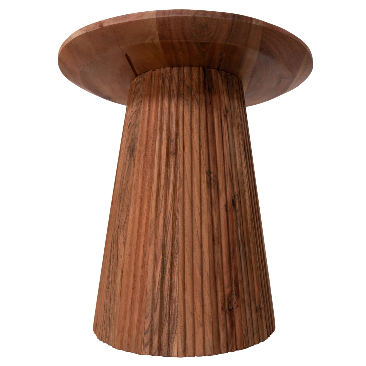 SIDE TABLE ROUND GROOT HM9698 SOLID ACACIA-NATURAL COLOR Φ45x44Hcm.