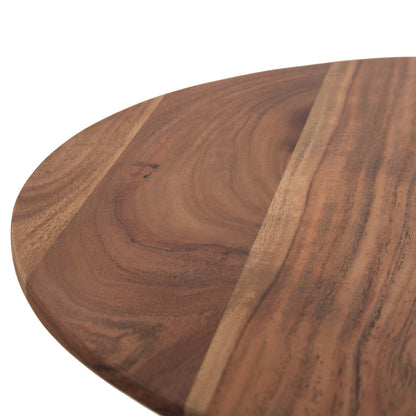 SIDE TABLE ROUND GROOT HM9698 SOLID ACACIA-NATURAL COLOR Φ45x44Hcm.