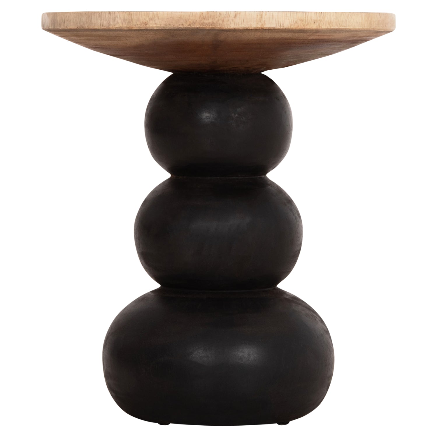 SIDE TABLE ROUND JACKY HM9890 SUAR WOOD IN NATURAL & BLACK Φ40x45.5Hcm.