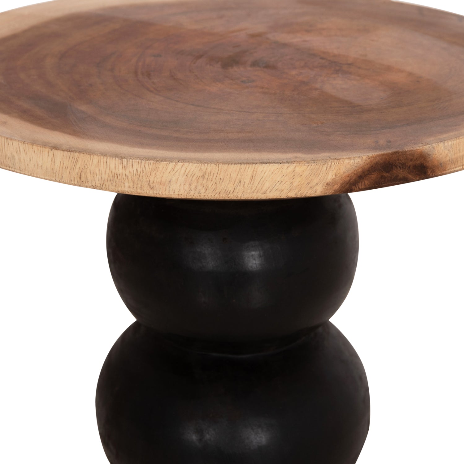 SIDE TABLE ROUND JACKY HM9890 SUAR WOOD IN NATURAL & BLACK Φ40x45.5Hcm.