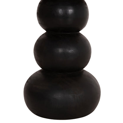 SIDE TABLE ROUND JACKY HM9890 SUAR WOOD IN NATURAL & BLACK Φ40x45.5Hcm.