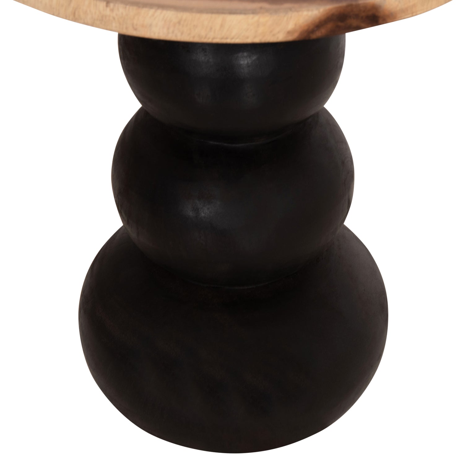 SIDE TABLE ROUND JACKY HM9890 SUAR WOOD IN NATURAL & BLACK Φ40x45.5Hcm.