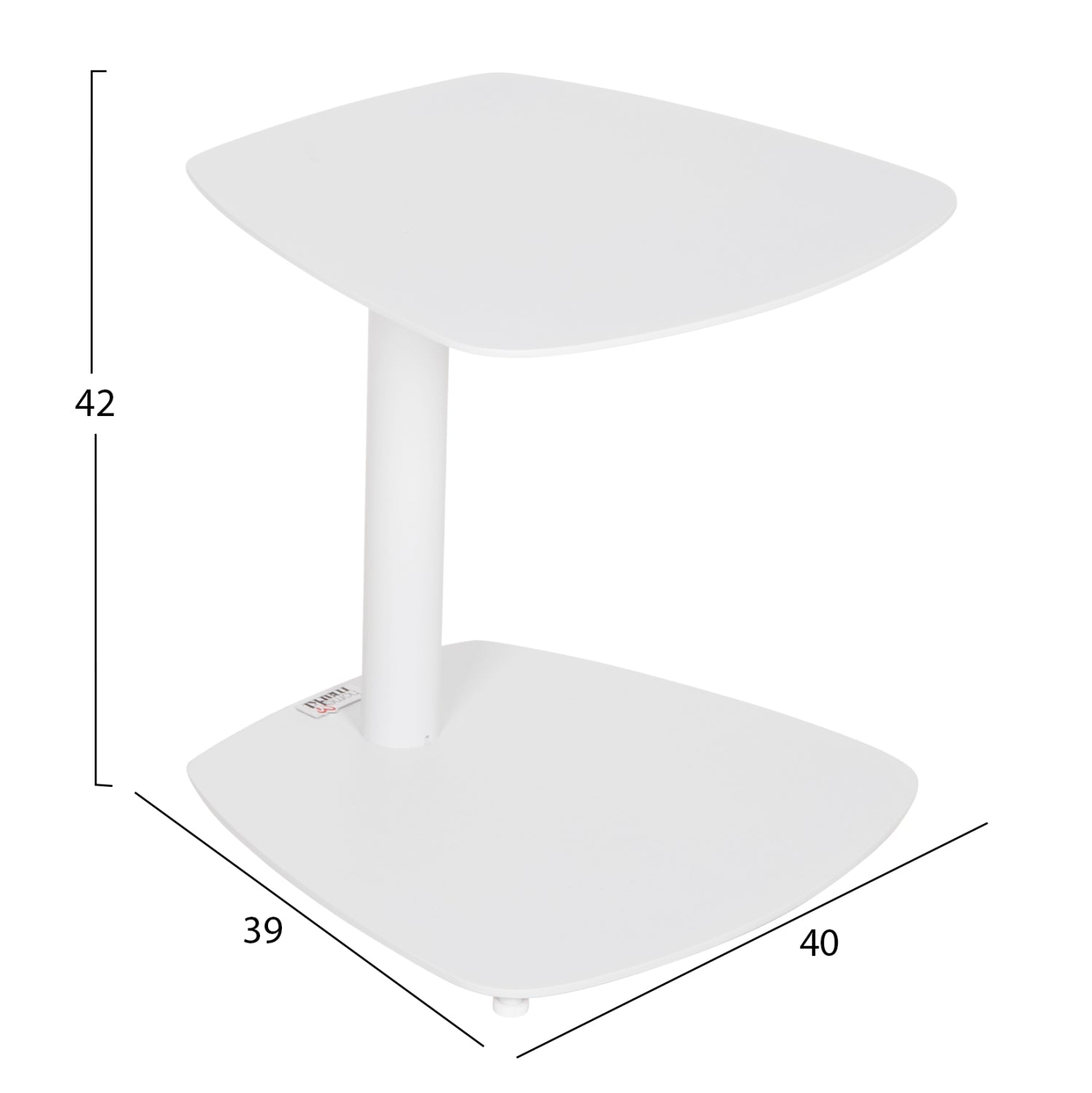 SUNBED SIDE TABLE CARET HM6563.02 ALUMINUM IN WHITE 40x39x42Hcm.