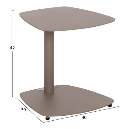 SUNBED SIDE TABLE CARET HM6563.03 ALUMINUM IN LIGHT GREY (TAUPE) 40x39x42Hcm.