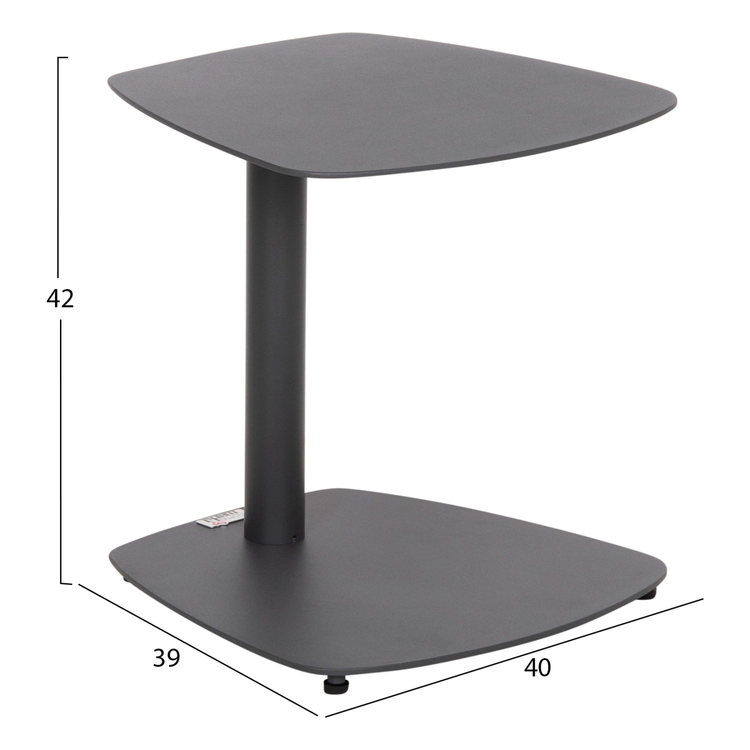 SUNBED SIDE TABLE CARET HM6563.01 ALUMINUM IN GREY 40x39x42Hcm.