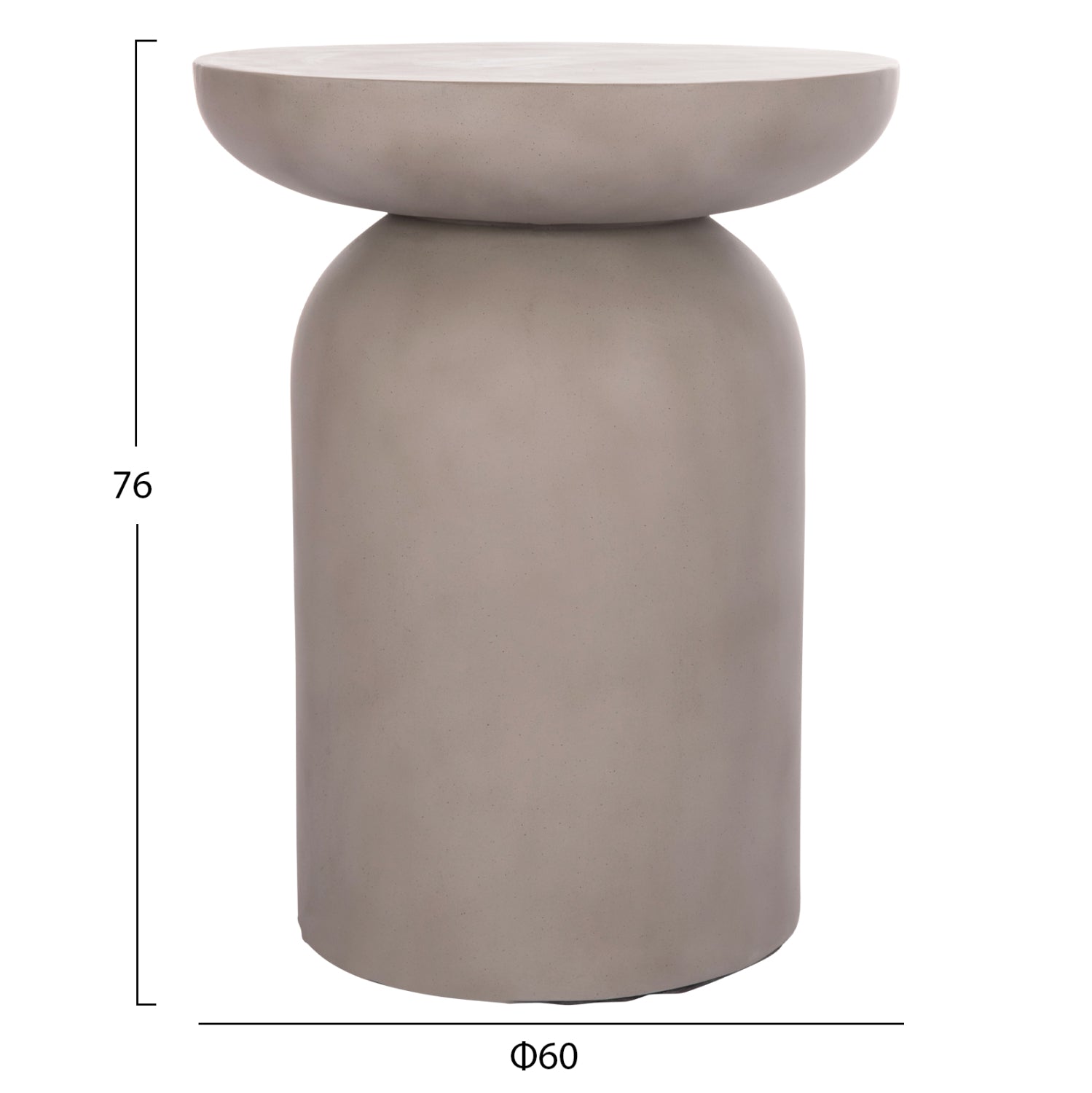 SIDE TABLE ANNA HM18160.03 FIBER CEMENT IN GREY--Φ60x76Hcm.