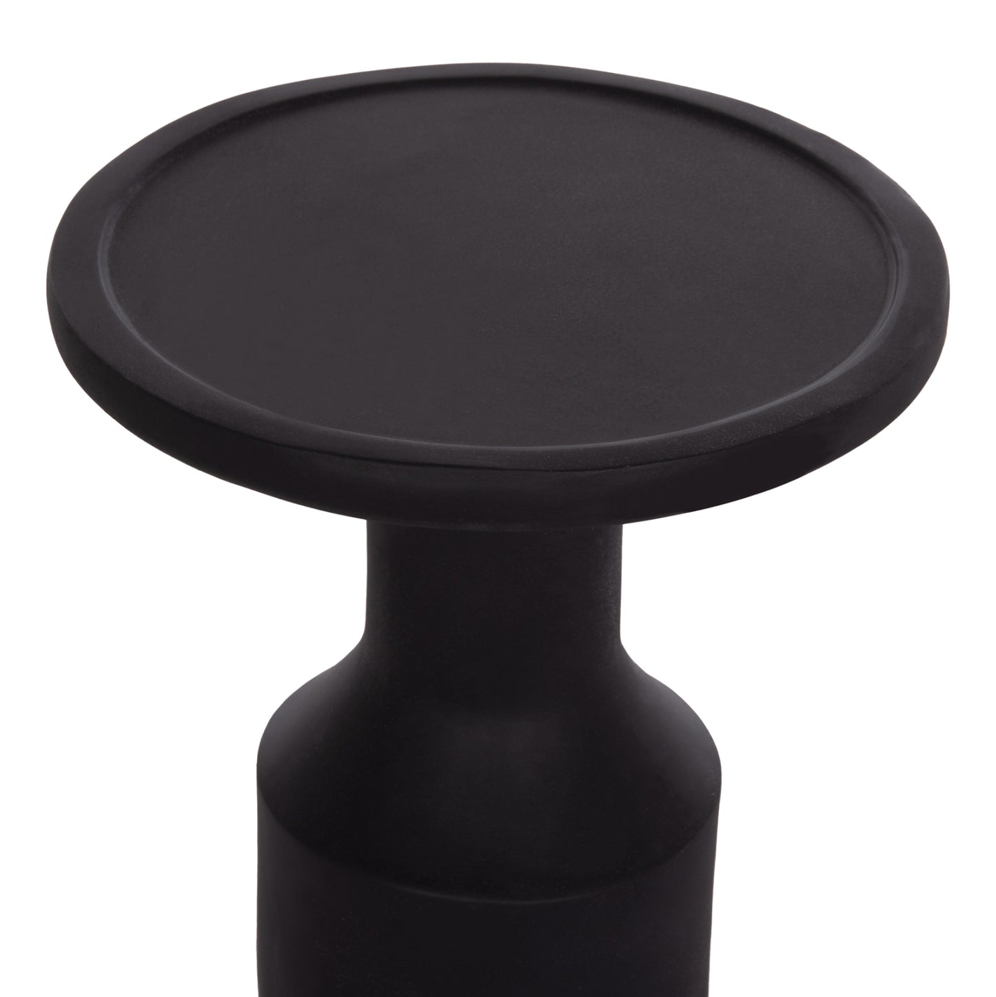 SIDE TABLE TRED(T) HM18169.01 FIBER CEMENT IN BLACK-NATURAL RATTAN--Φ40x61Hcm.