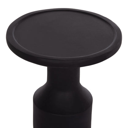 SIDE TABLE TRED(T) HM18169.01 FIBER CEMENT IN BLACK-NATURAL RATTAN--Φ40x61Hcm.