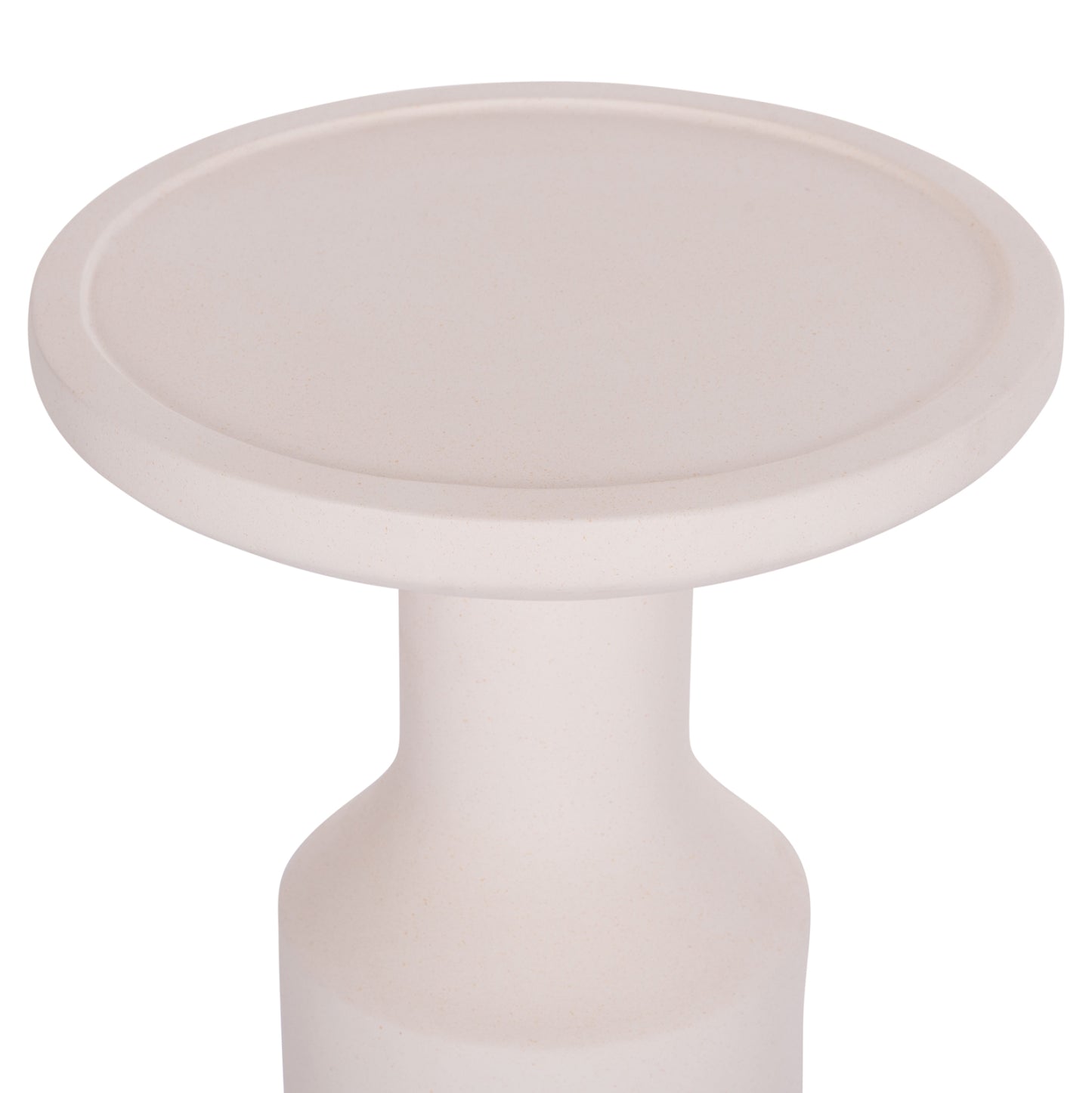 SIDE TABLE TRED(T) HM18169.02 FIBER CEMENT IN WHITE-NATURAL RATTAN--Φ40x61Hcm.