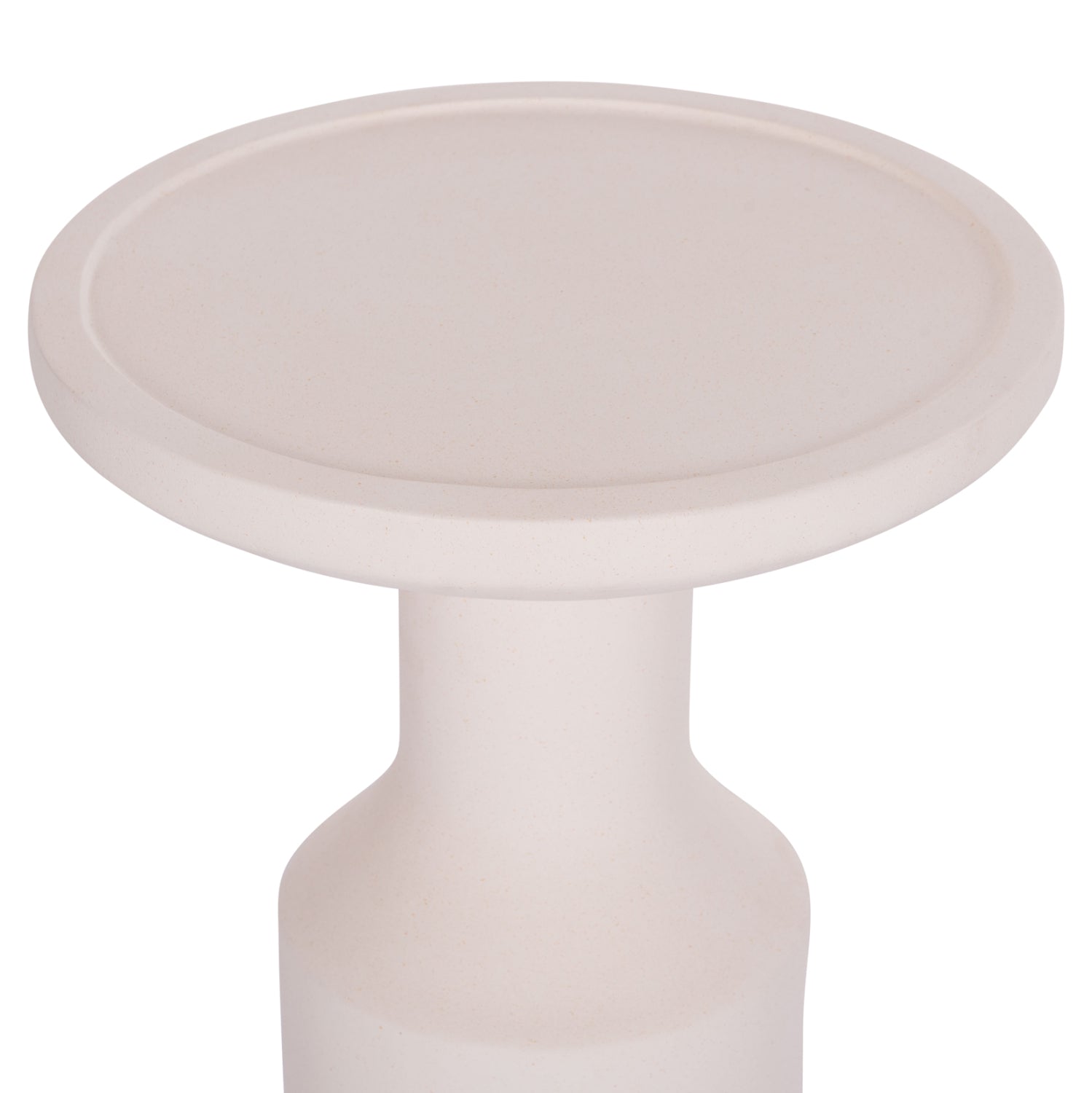 SIDE TABLE TRED(T) HM18169.02 FIBER CEMENT IN WHITE-NATURAL RATTAN--Φ40x61Hcm.