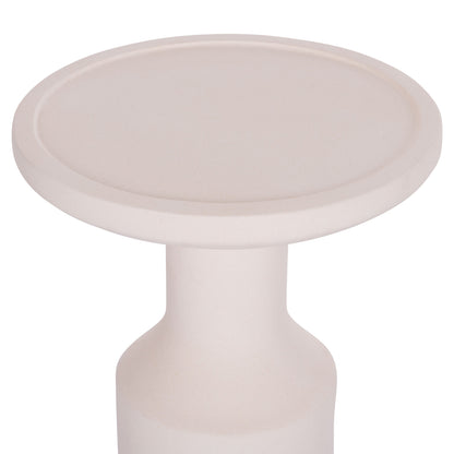 SIDE TABLE TRED(T) HM18169.02 FIBER CEMENT IN WHITE-NATURAL RATTAN--Φ40x61Hcm.