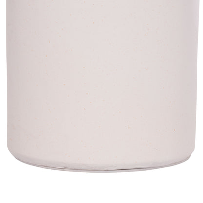 SIDE TABLE TRED(T) HM18169.02 FIBER CEMENT IN WHITE-NATURAL RATTAN--Φ40x61Hcm.