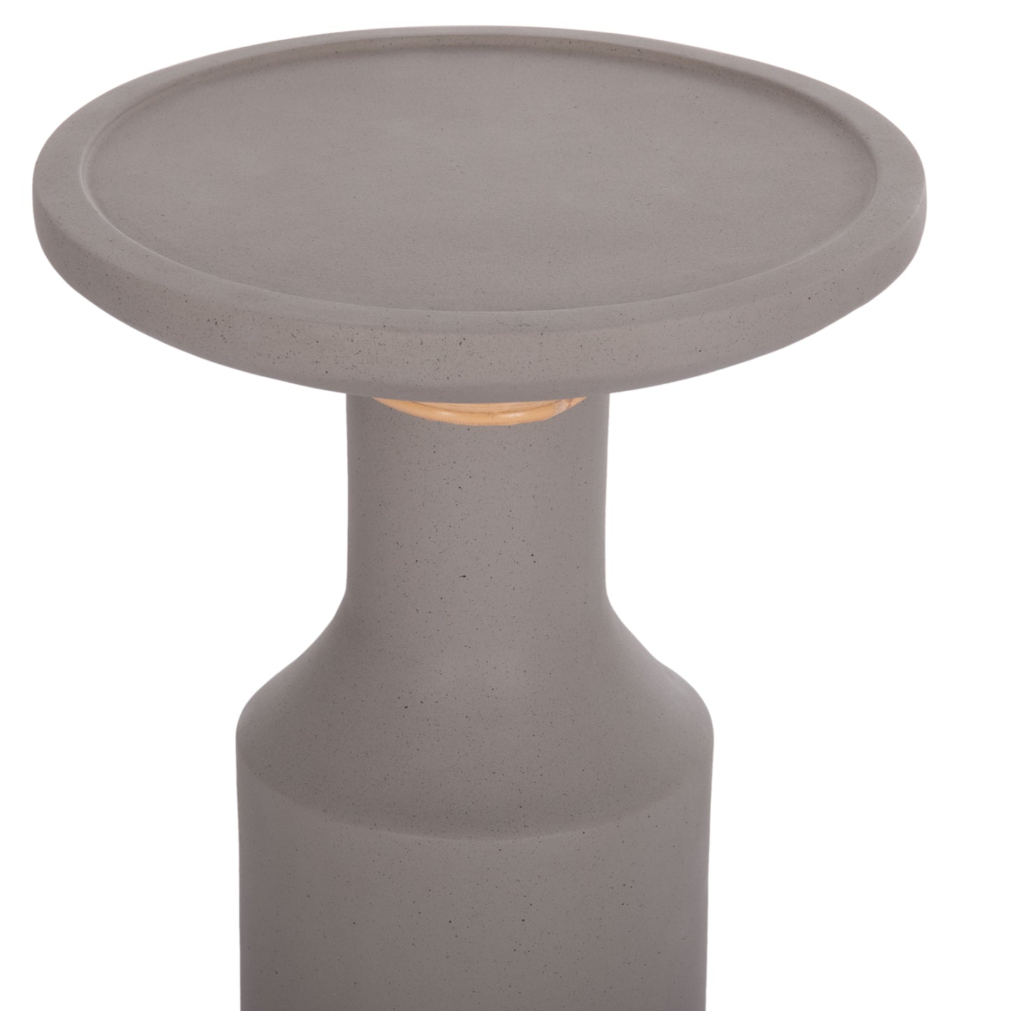 SIDE TABLE TRED(T) HM18169.03 FIBER CEMENT IN GREY-NATURAL RATTAN--Φ40x61Hcm.