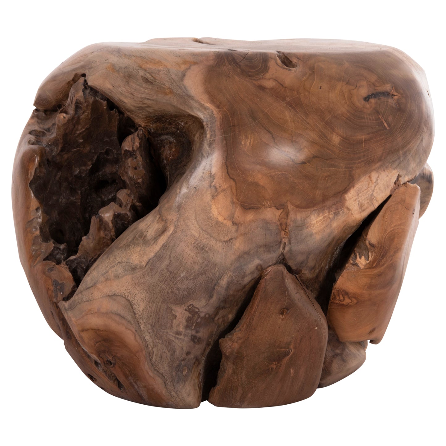 SIDE TABLE LOGGY HM18295 TEAK WOOD--NATURAL COLOR 50x50x50Hcm.