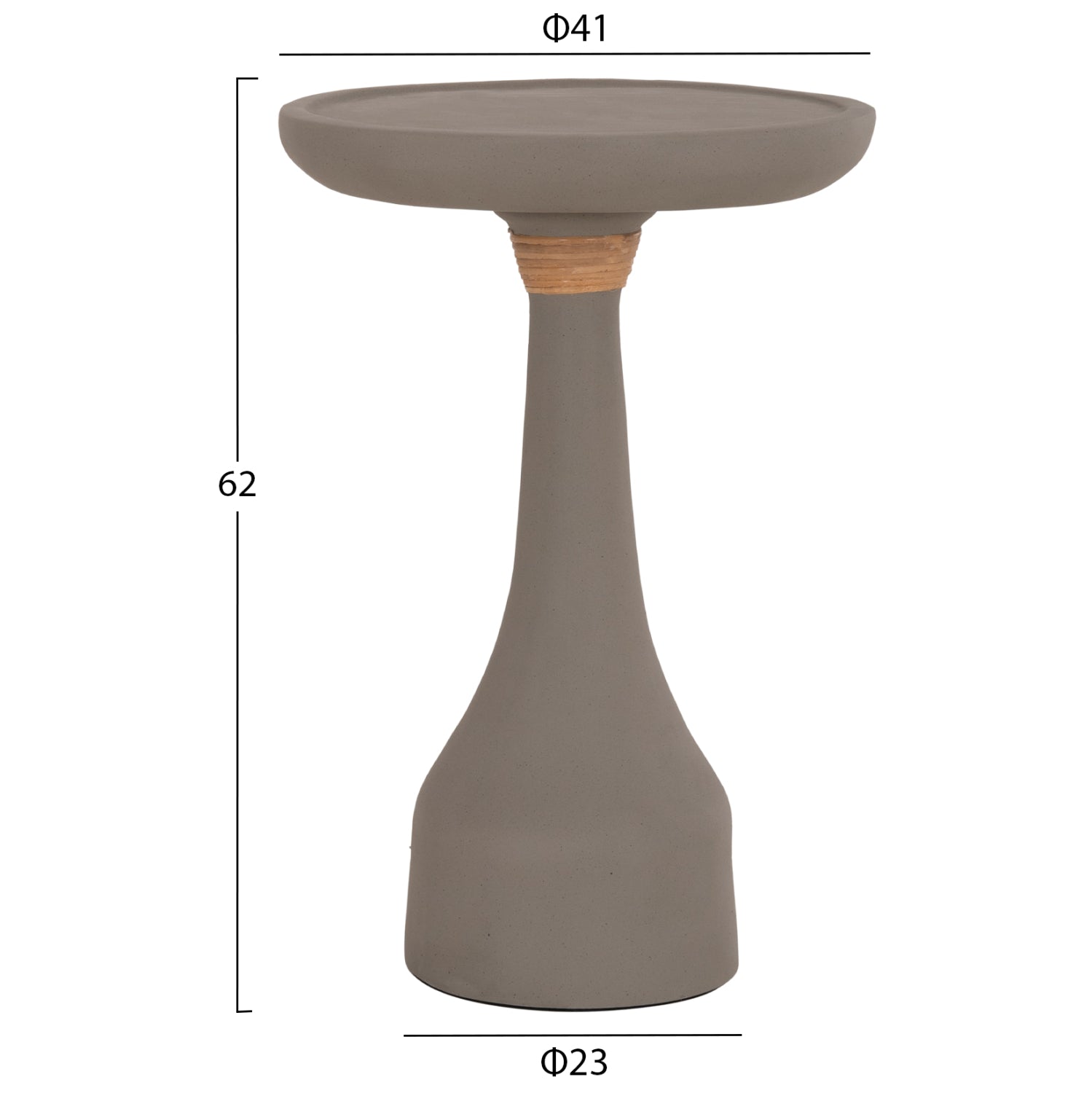 LAMP TABLE ROUND TORG HM18170.03 FIBER CEMENT GREY Φ41x62Hcm.