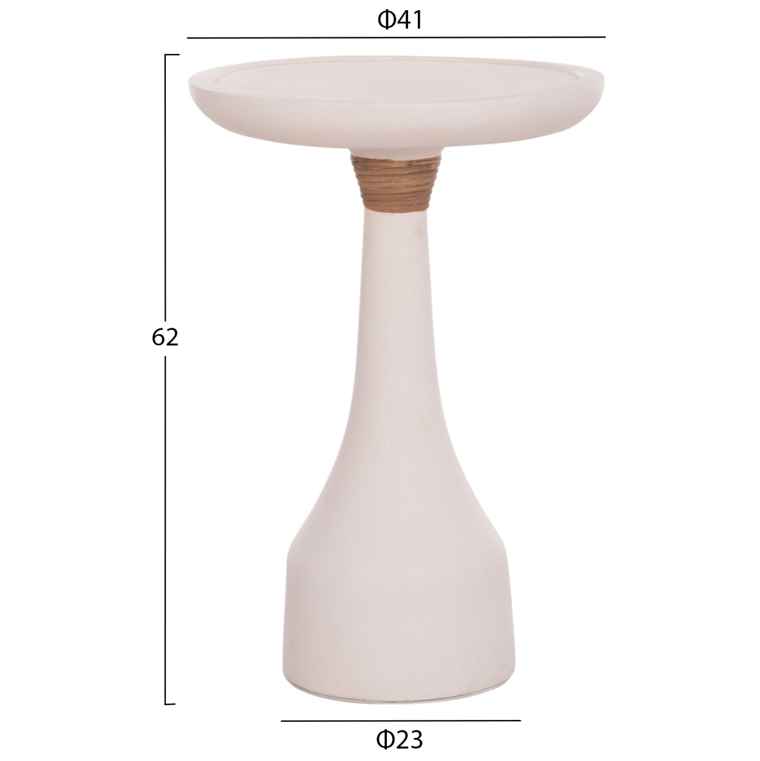 LAMP TABLE ROUND TORG HM18170.02 FIBER CEMENT WHITE Φ41x62Hcm.