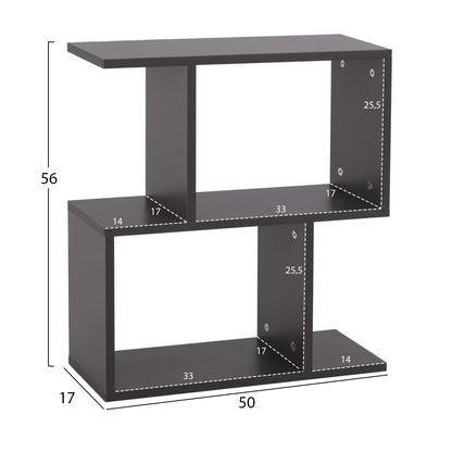 SIDE TABLE AMEER WITH STORAGE SPACES HM8881.20 MELAMINE IN GREY COLOR 50x17x56Hcm.