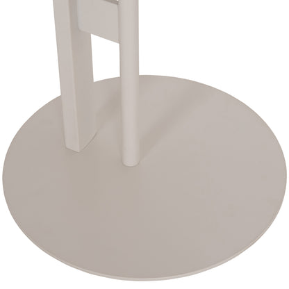 SIDE TABLE OVAL ALPER HM18328 MDF IN SONAMA--METAL BASE IN WHITE 50x50x51Hcm.