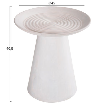 SIDE TABLE ROUND ROSS HM9708 SOLID MANGO WOOD IN WHITE Φ45x48Hcm.