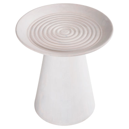 SIDE TABLE ROUND ROSS HM9708 SOLID MANGO WOOD IN WHITE Φ45x48Hcm.