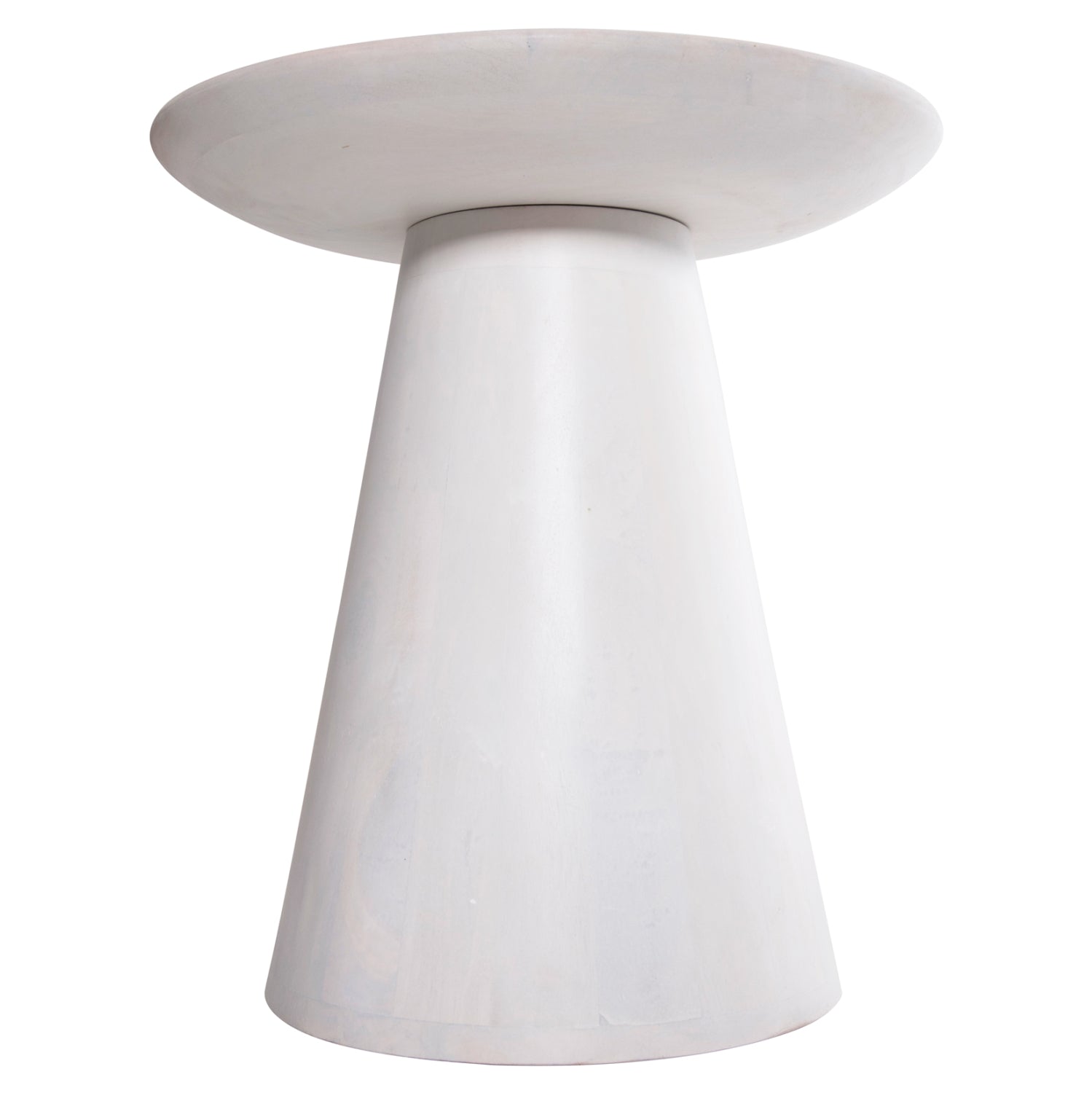 SIDE TABLE ROUND ROSS HM9708 SOLID MANGO WOOD IN WHITE Φ45x48Hcm.